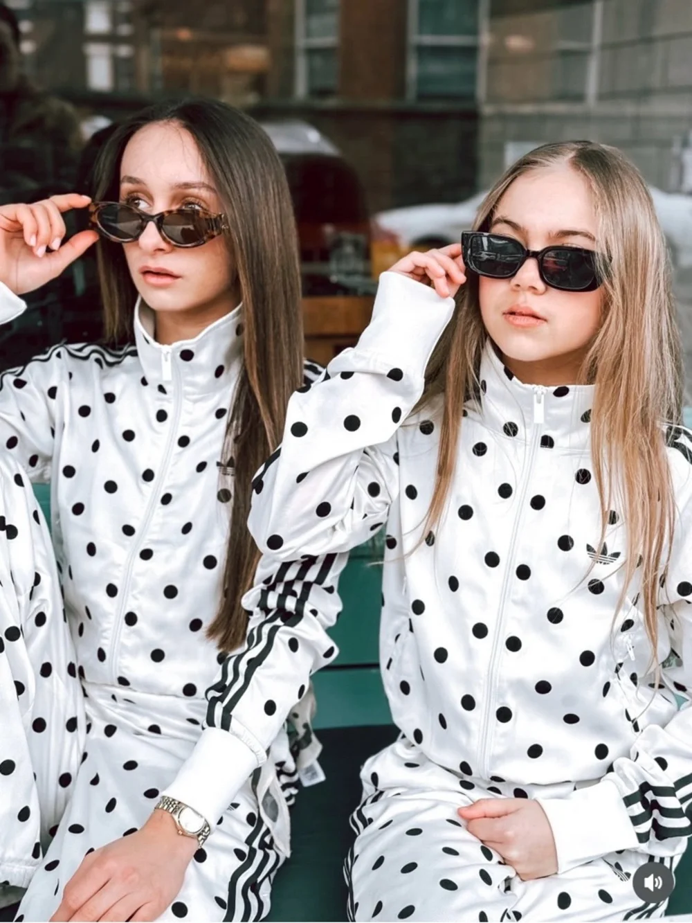 adidas Originals White Polka Dot Track Jacket with Black Stripes - Picture 12 of 12